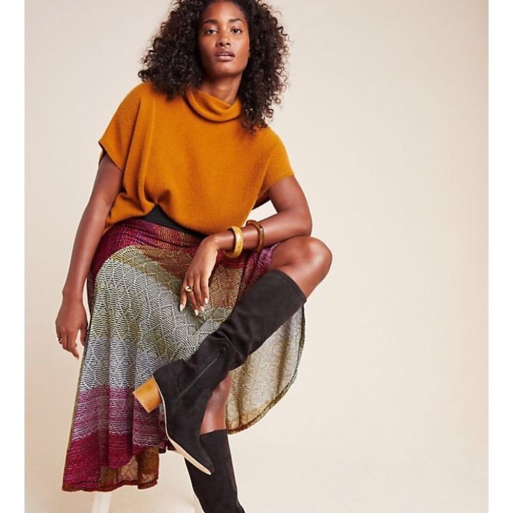 Anthropologie Cecilia Prado NWT Abstract Midi Skirt Women's Sz S Flowy Lux Boho
